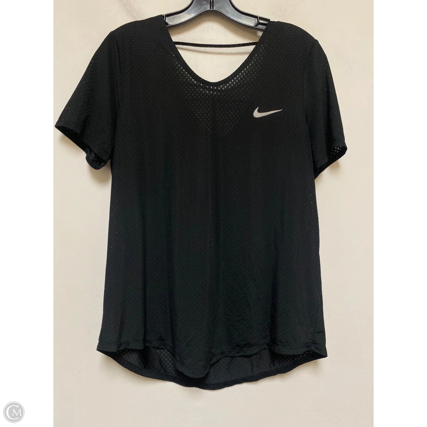 Athletic Top Short Sleeve By Nike Apparel In Black, Size: L