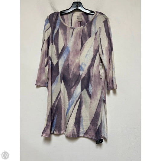 Dress Casual Short By Chicos In Cream & Purple, Size: S
