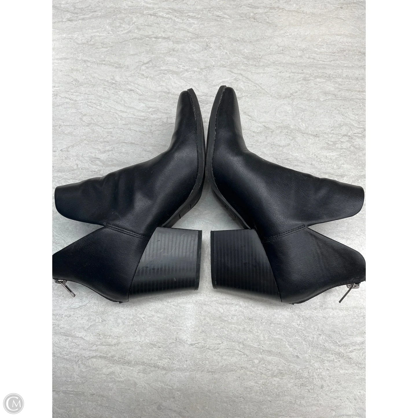 Boots Ankle Heels By Clothes Mentor In Black, Size: 9.5