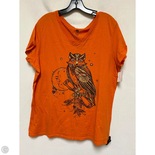 Top Short Sleeve Basic By Clothes Mentor In Orange, Size: 2x