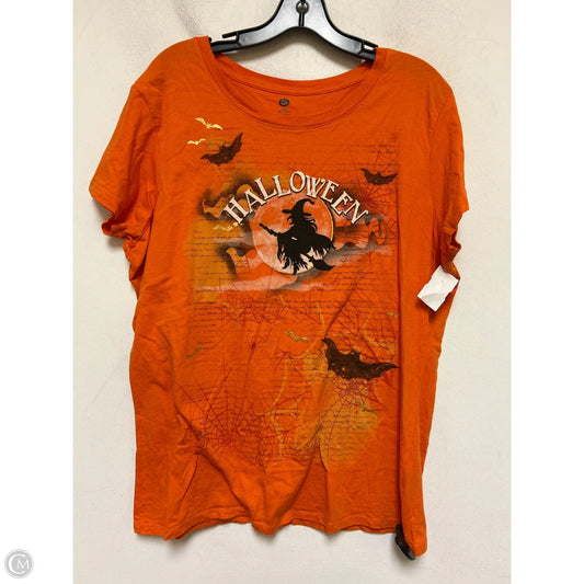 Top Short Sleeve Basic By Clothes Mentor In Orange, Size: 2x