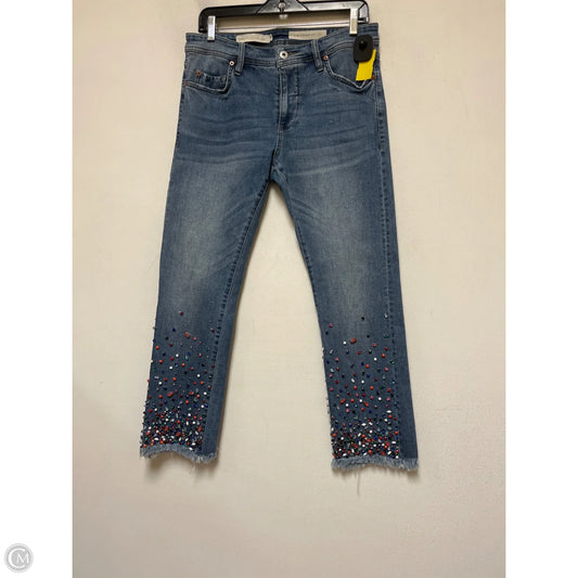 Jeans Cropped By Pilcro In Blue Denim, Size: 8