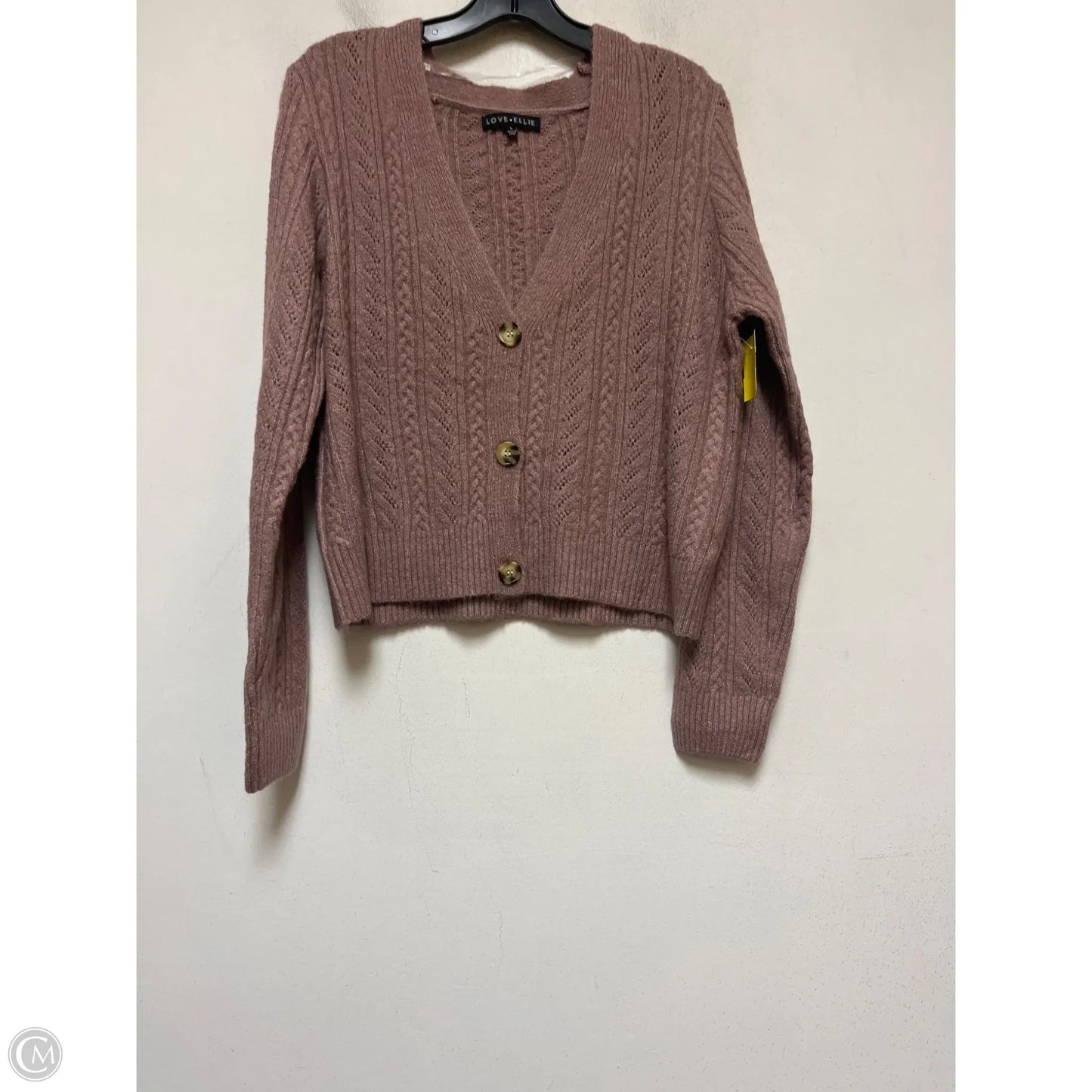 Sweater Cardigan By Love Ellie In Mauve, Size: L