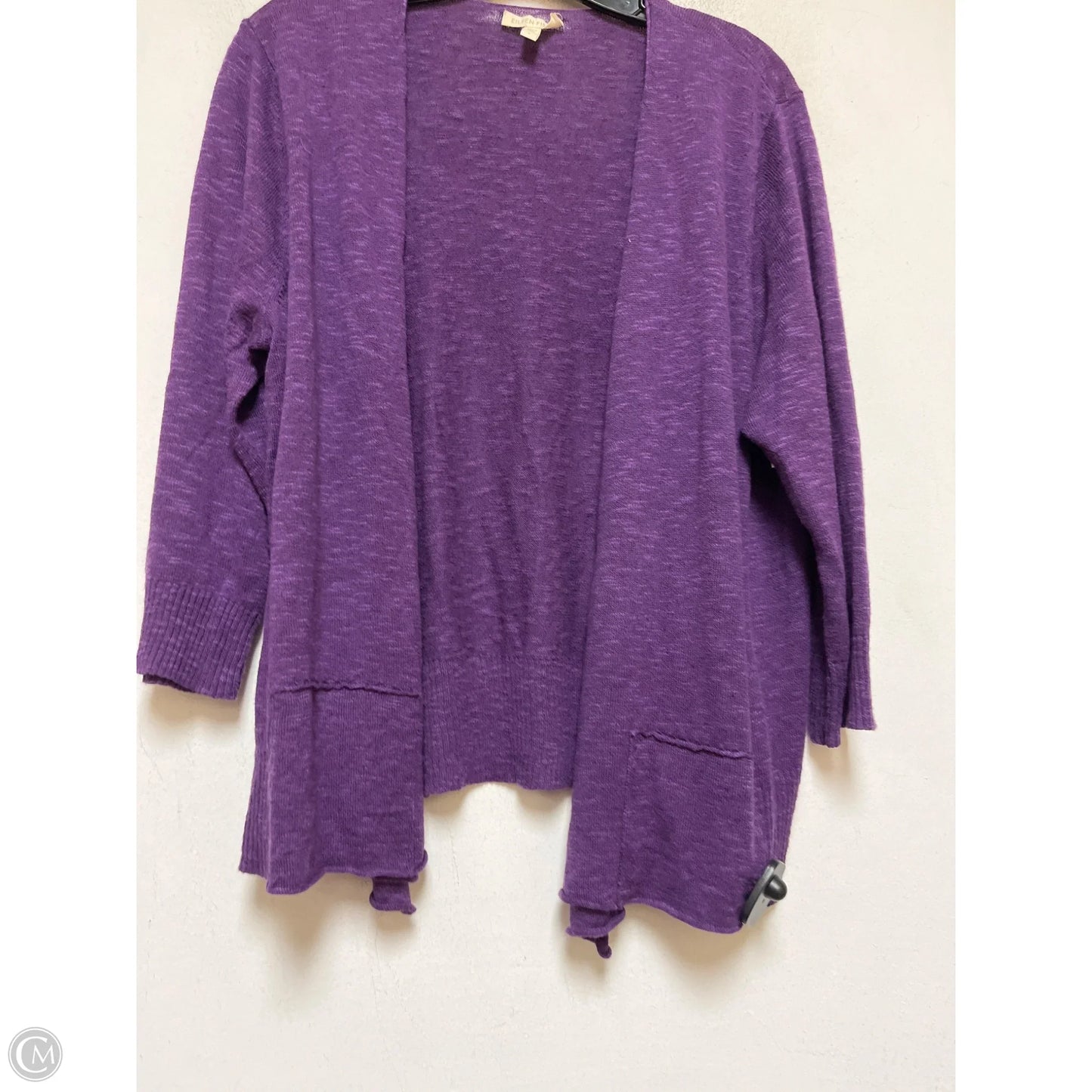 Sweater Cardigan By Eileen Fisher In Purple, Size: L