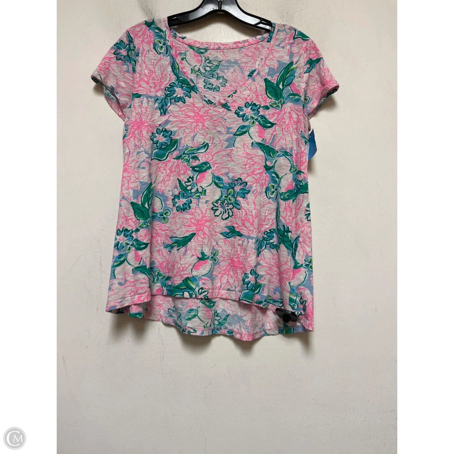 Top Short Sleeve Designer By Lilly Pulitzer In Floral Print, Size: S