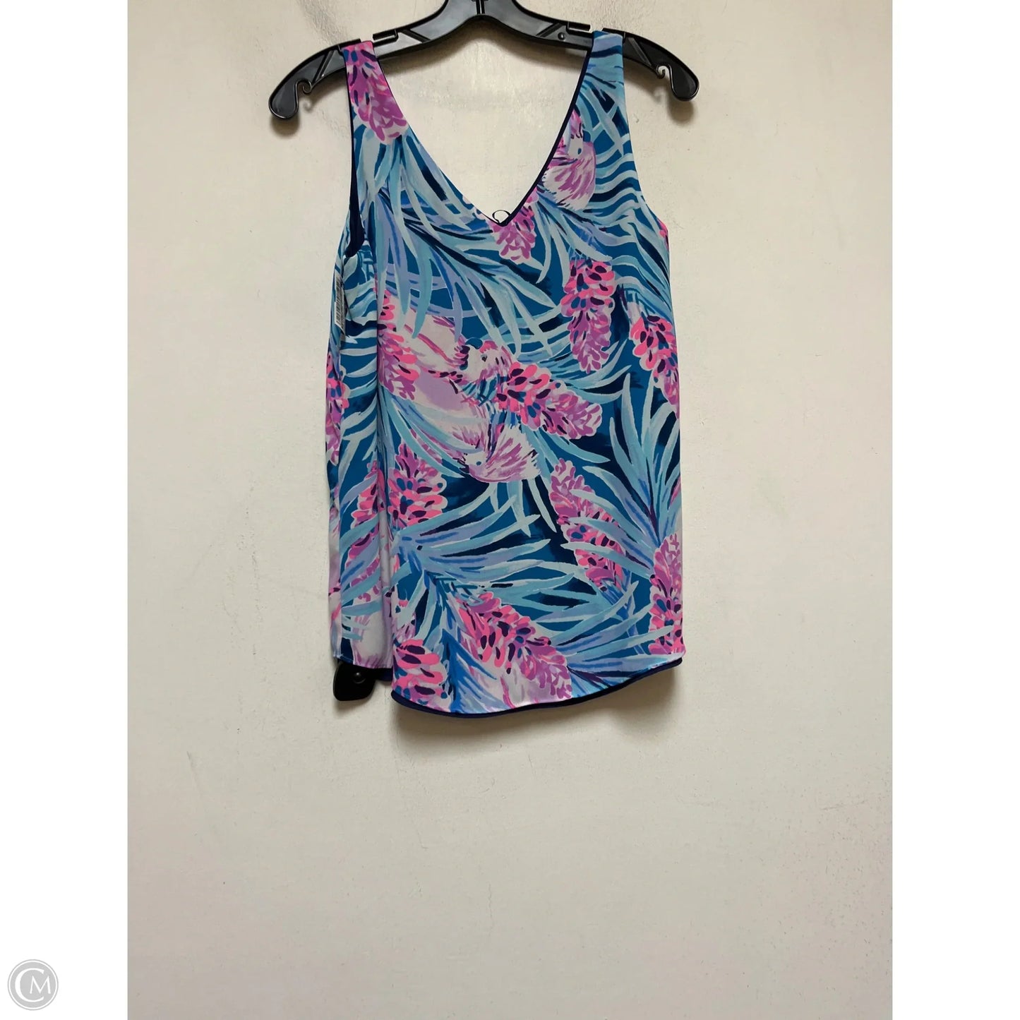 Top Sleeveless Designer By Lilly Pulitzer In Blue & Pink, Size: M