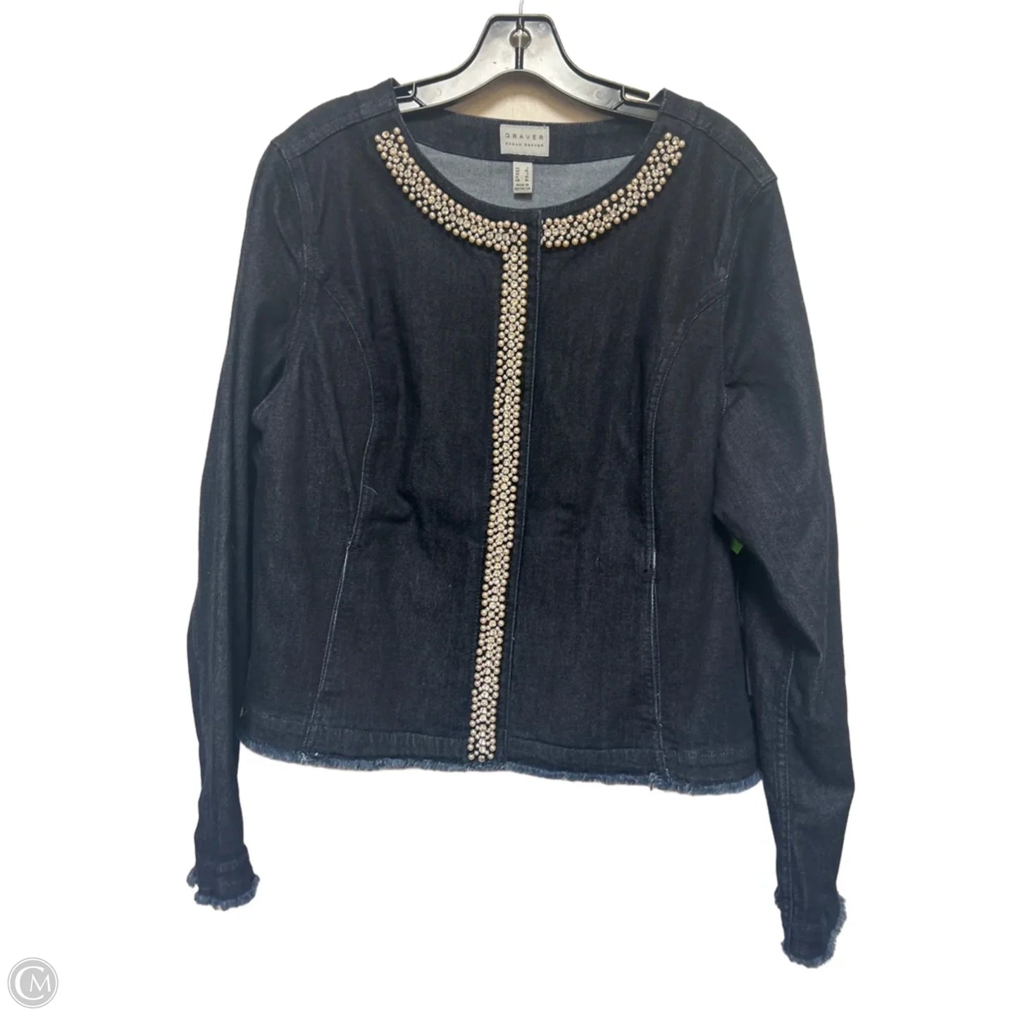 Jacket Denim By Susan Graver In Blue Denim, Size: L