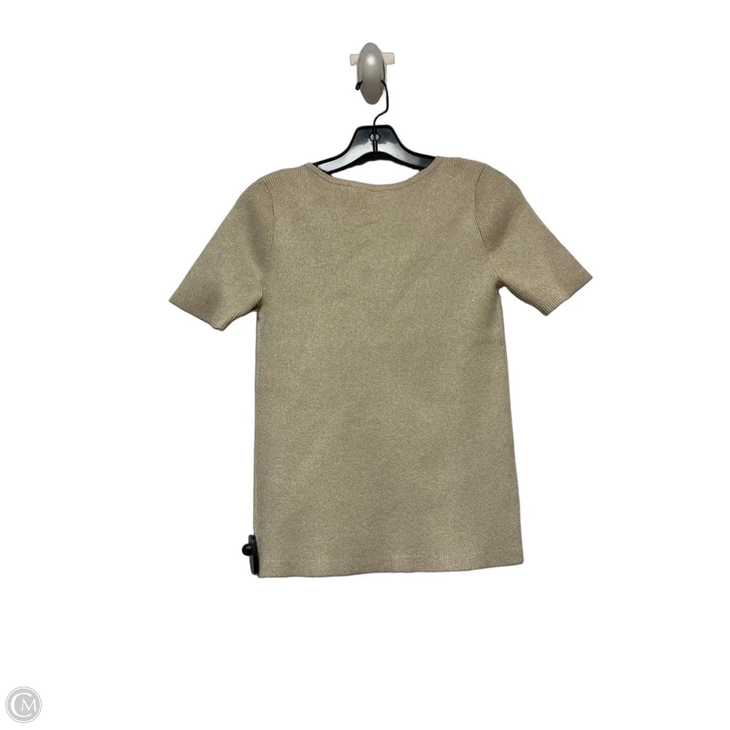 Top Short Sleeve By Loft In Gold, Size: M