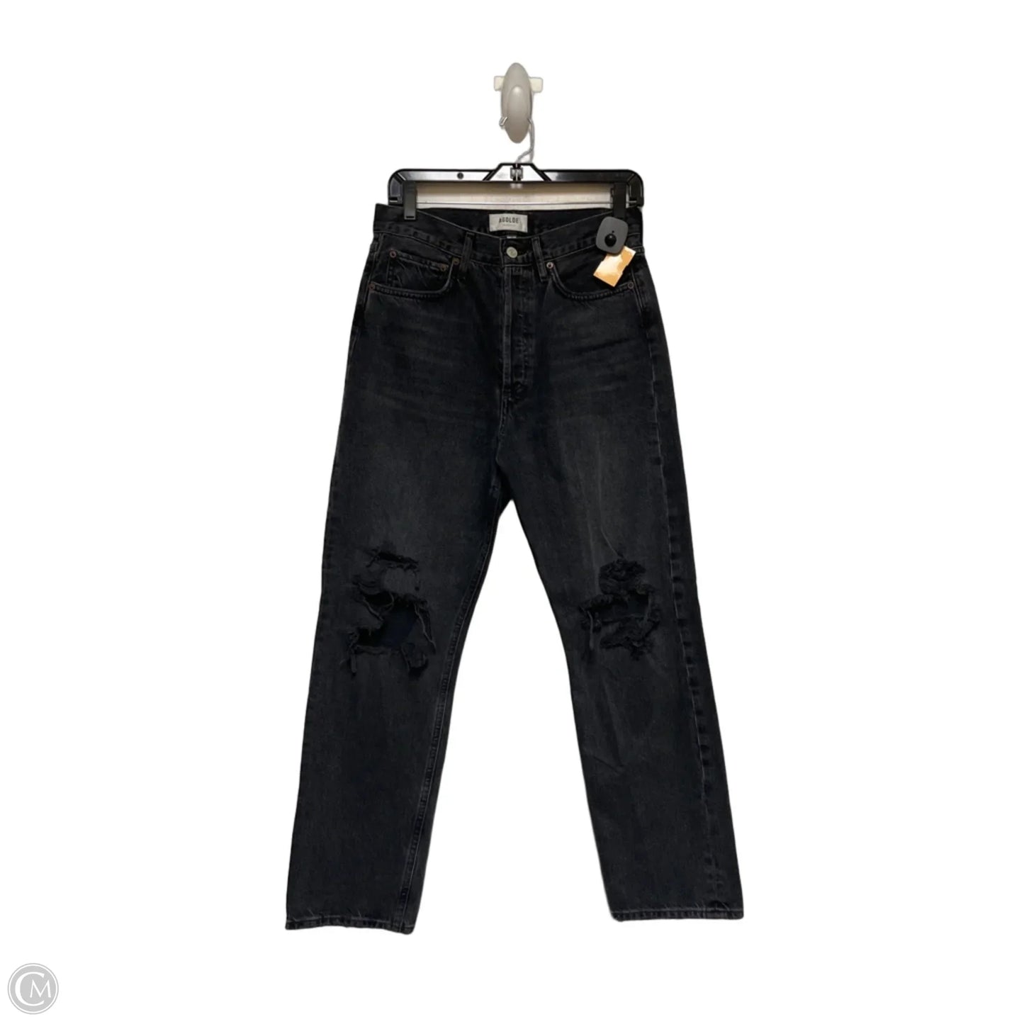 Jeans Straight By Agolde In Black Denim, Size: 4