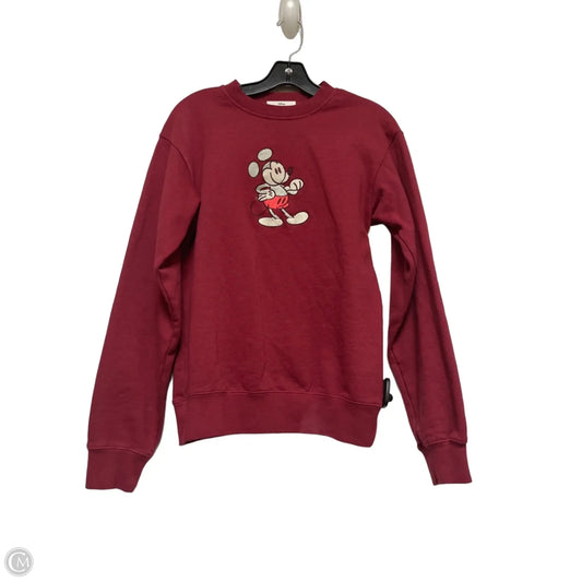 Sweatshirt Crewneck By Disney In Red, Size: Xs