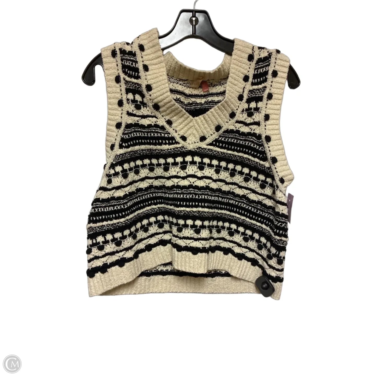 Top Sleeveless By Pilcro In Black & Cream, Size: L