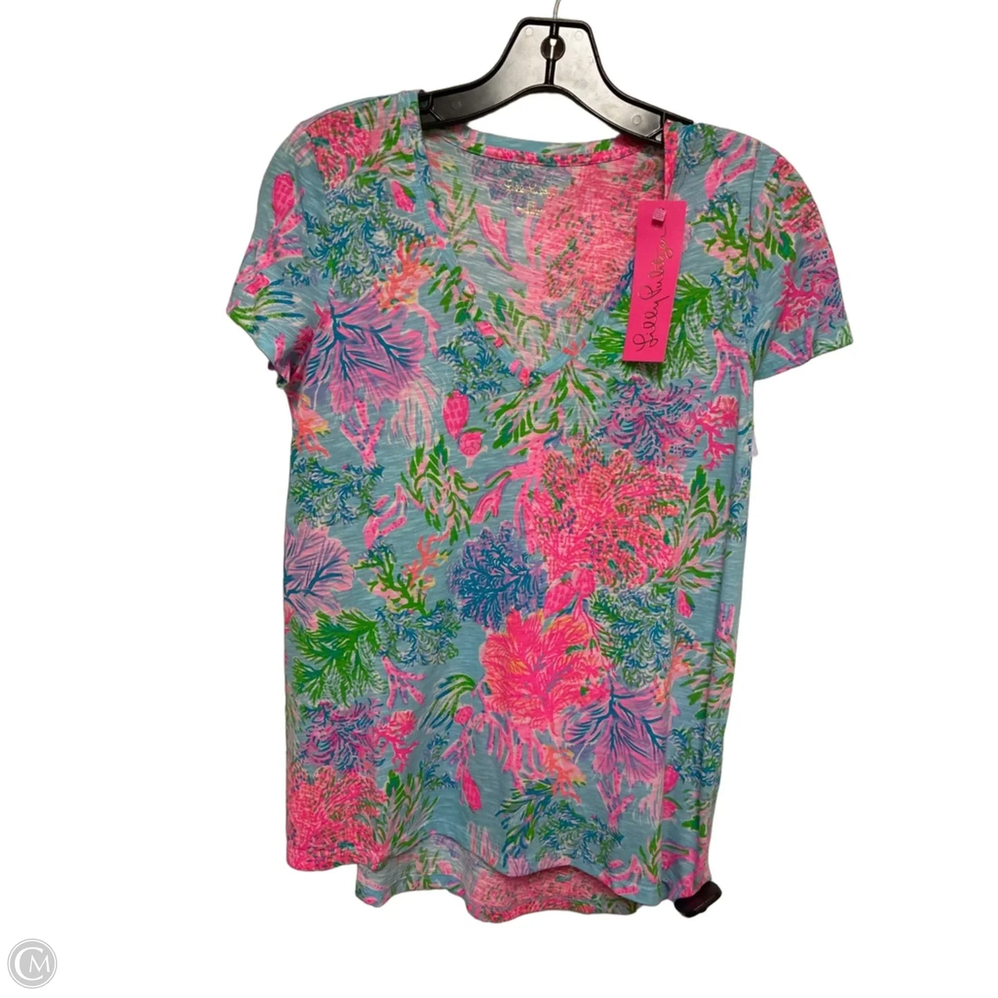 Top Short Sleeve Designer By Lilly Pulitzer In Nautical Print, Size: Xs