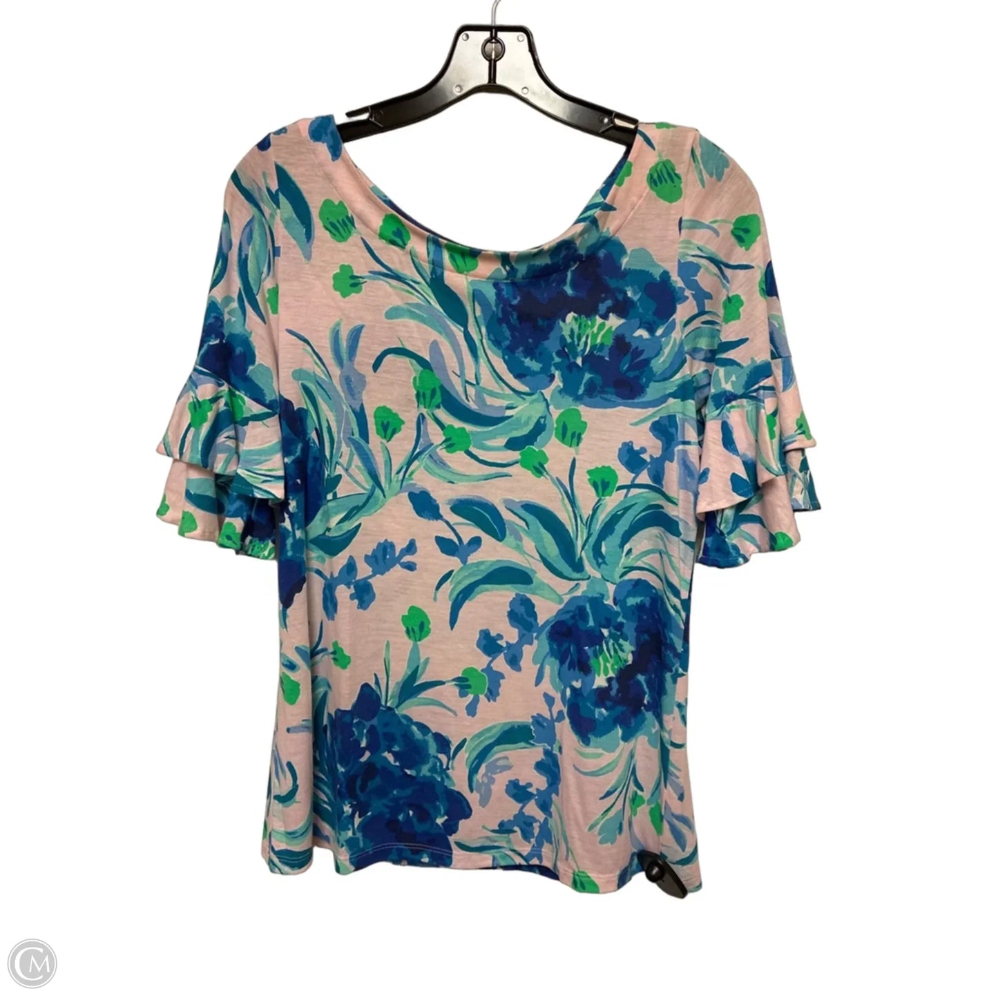 Top Short Sleeve Designer By Lilly Pulitzer In Floral Print, Size: S