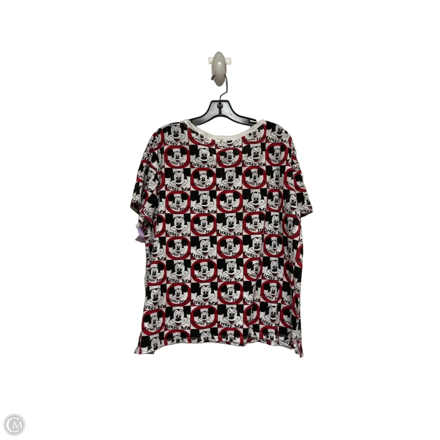 Top Short Sleeve By Disney Store In Black & White, Size: Xl