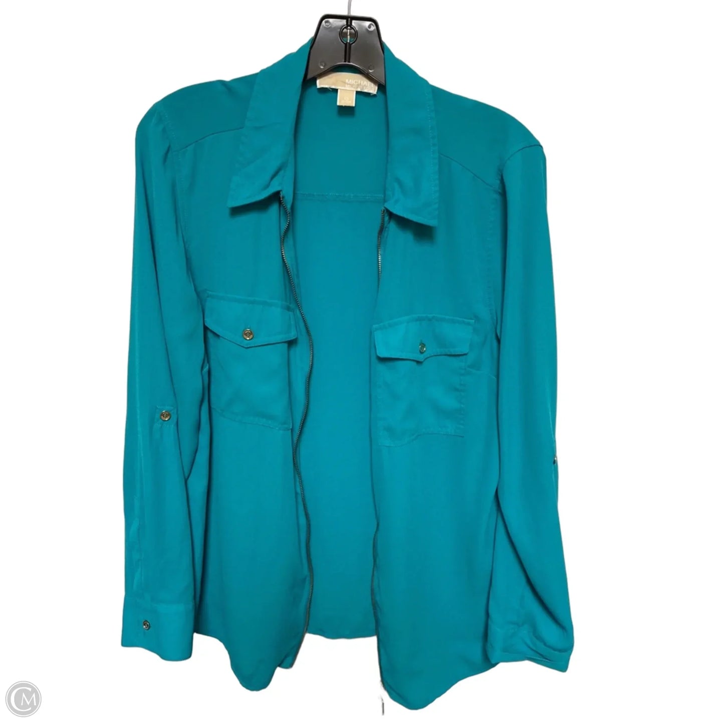 Top Long Sleeve By Michael By Michael Kors In Teal, Size: M