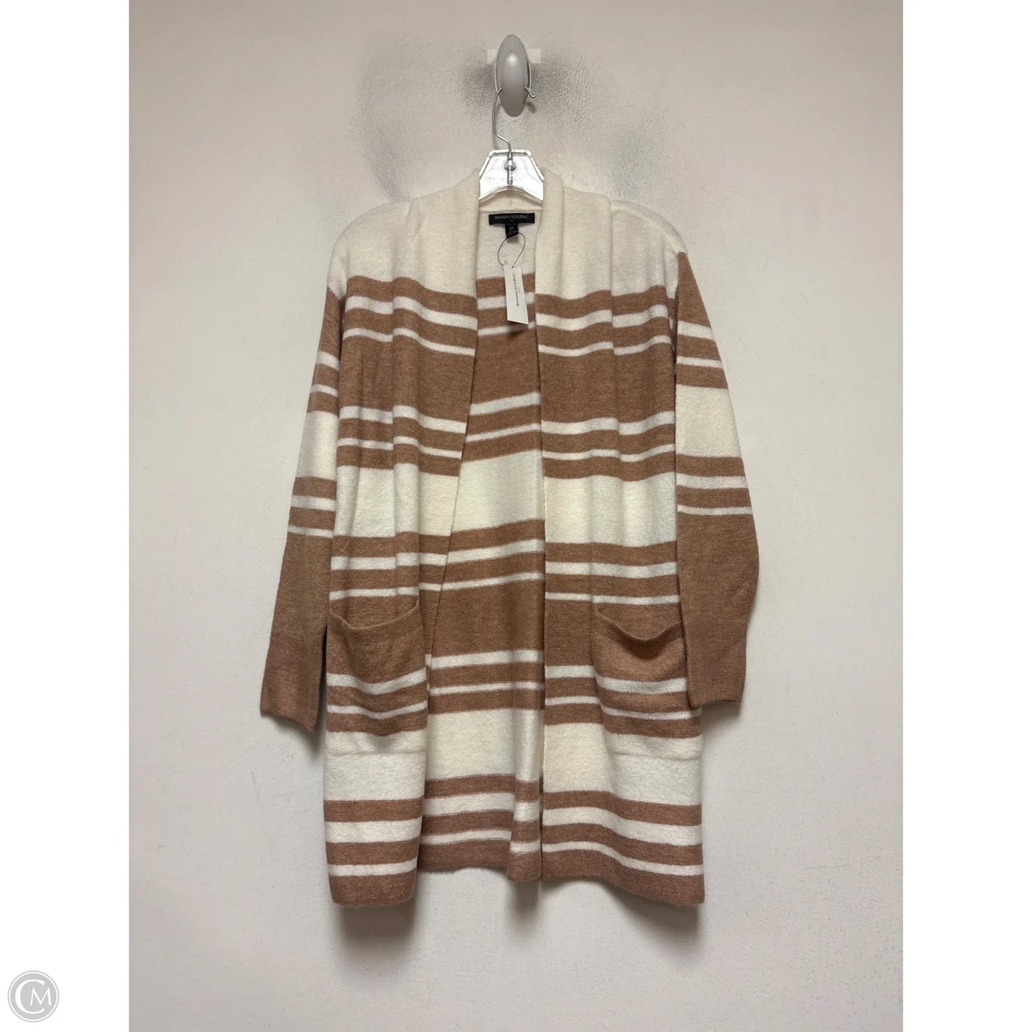 Sweater Cardigan By Banana Republic In Striped Pattern, Size: Xs