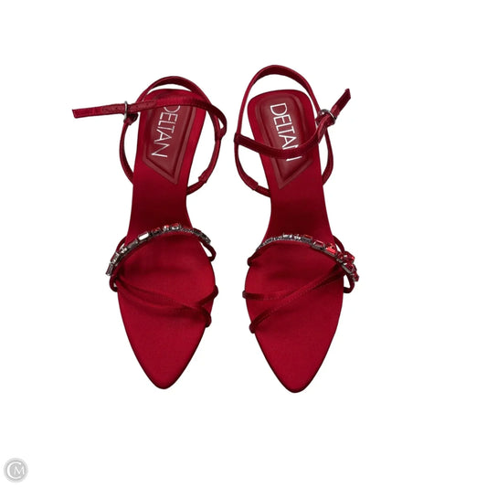 Sandals Heels Kitten By Clothes Mentor In Red, Size: 7.5