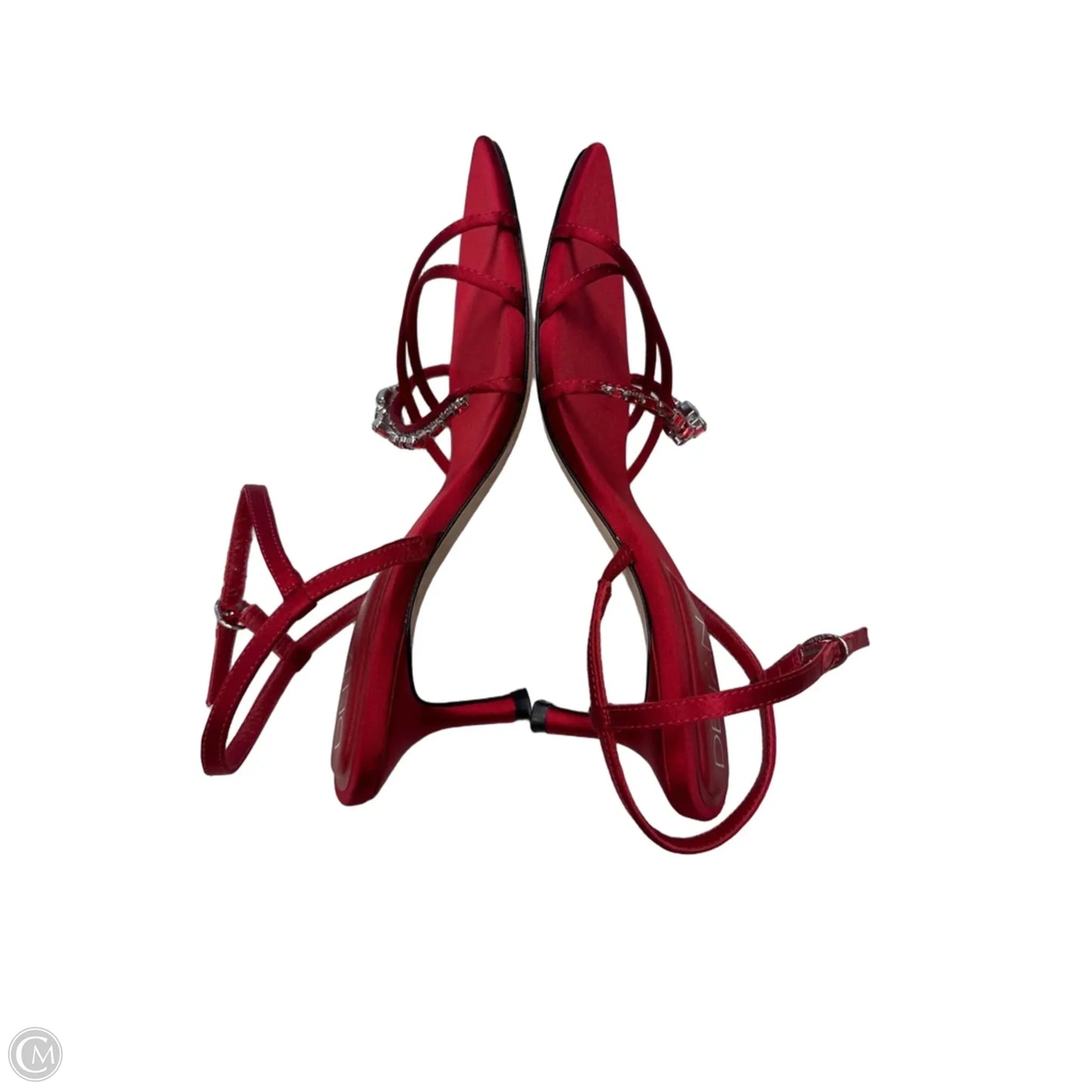 Sandals Heels Kitten By Clothes Mentor In Red, Size: 7.5