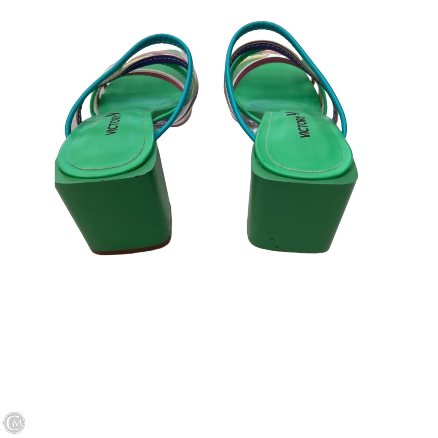 Sandals Heels Block By Clothes Mentor In Green, Size: 8