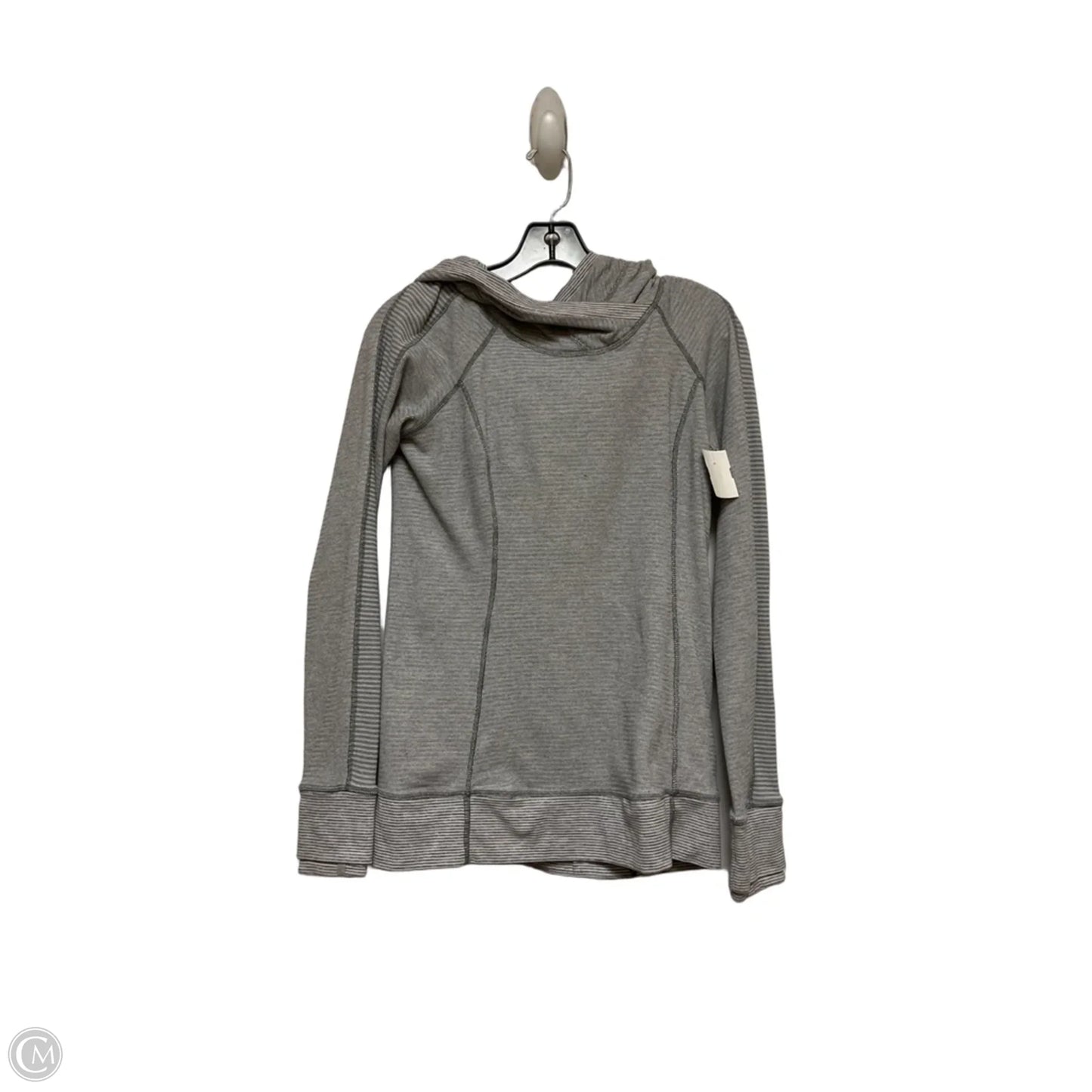 Athletic Top Long Sleeve Hoodie By Lululemon In Grey, Size: M