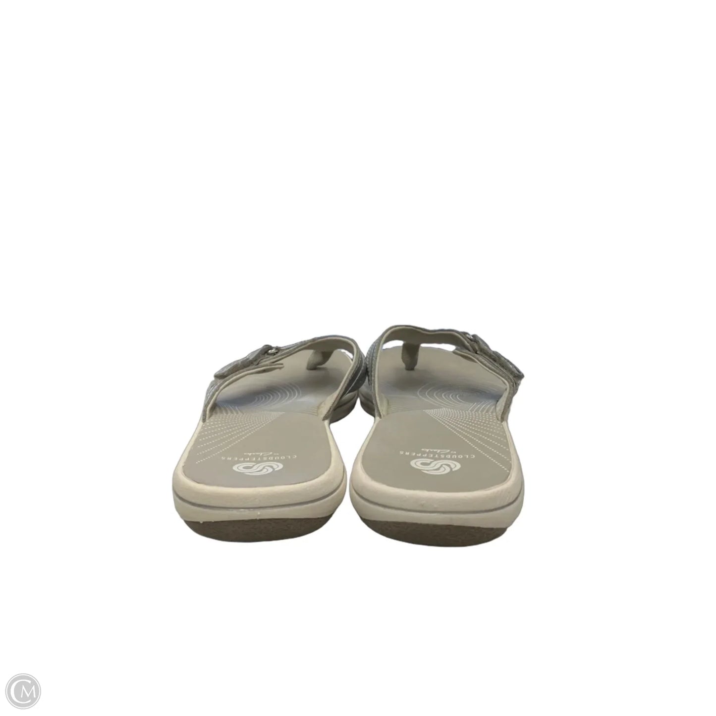 Sandals Flats By Clarks In Silver, Size: 8