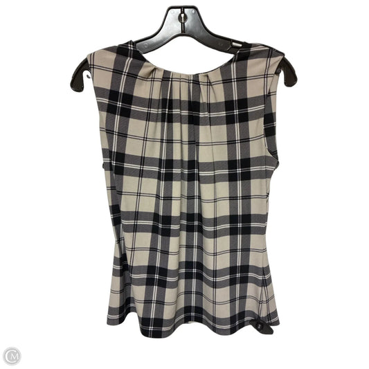 Top Sleeveless By Calvin Klein In Plaid Pattern, Size: S