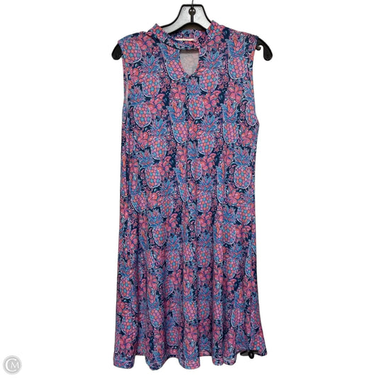 Dress Casual Short By Simply Southern In Blue & Pink, Size: S