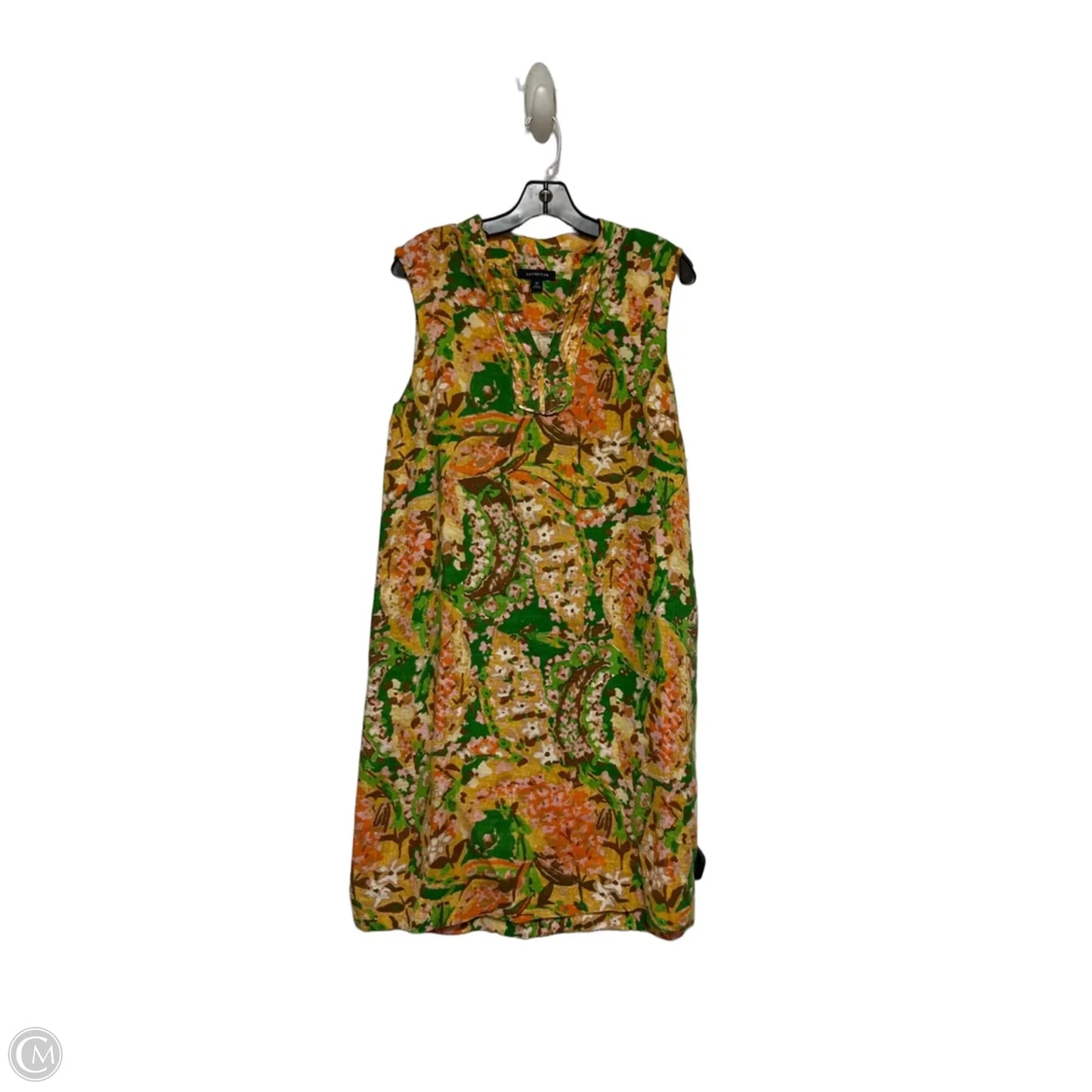 Dress Casual Short By Lands End In Green & Orange, Size: L