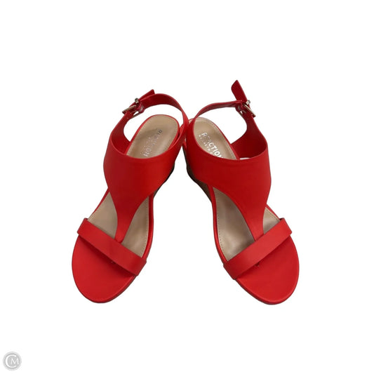 Sandals Heels Wedge By Kenneth Cole Reaction In Orange, Size: 7.5