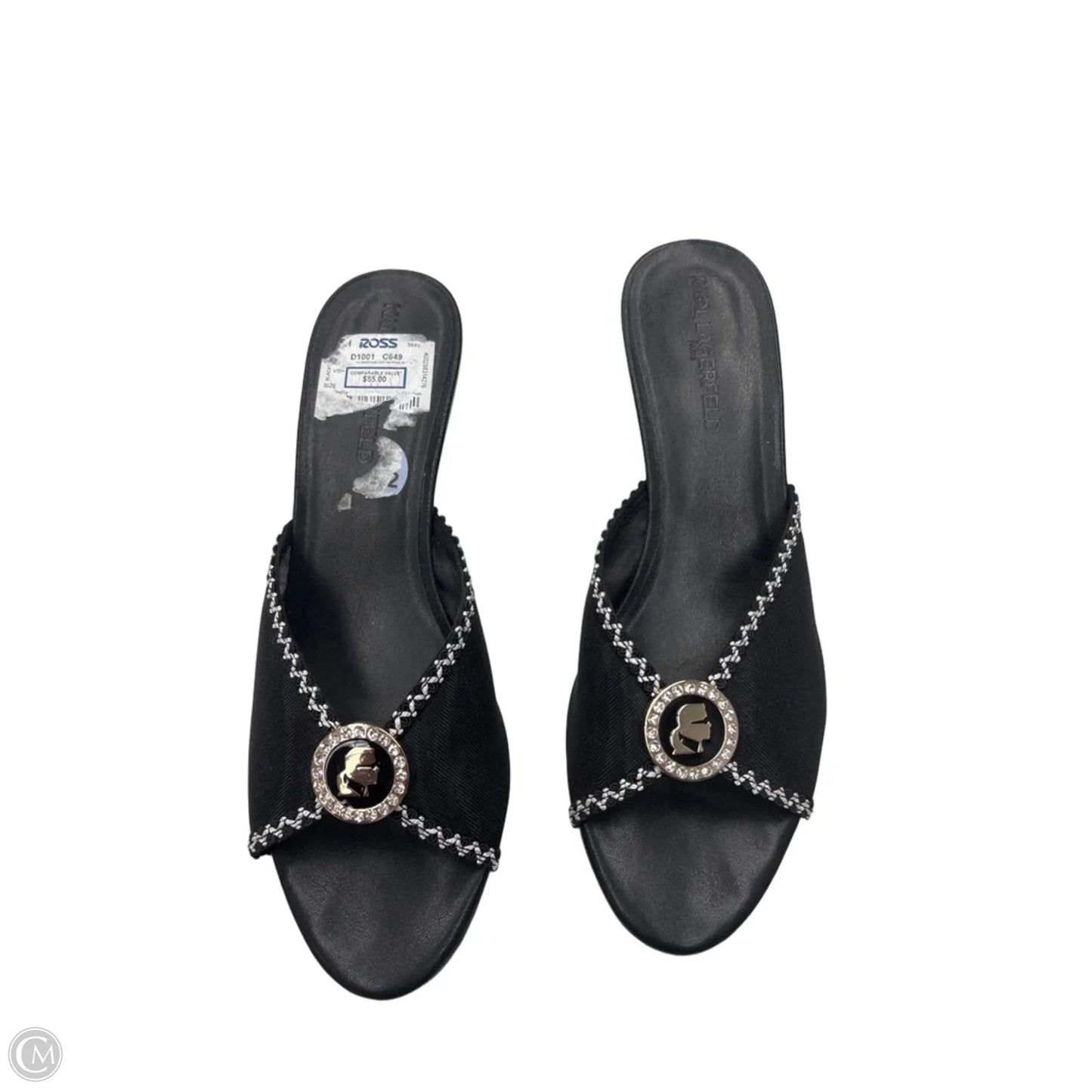 Sandals Designer By Karl Lagerfeld In Black, Size: 8.5