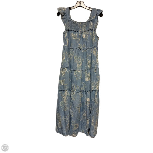 Dress Casual Midi By Old Navy In Blue & White, Size: S