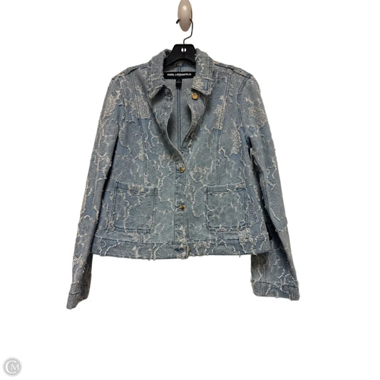 Jacket Designer By Karl Lagerfeld In Blue Denim, Size: S