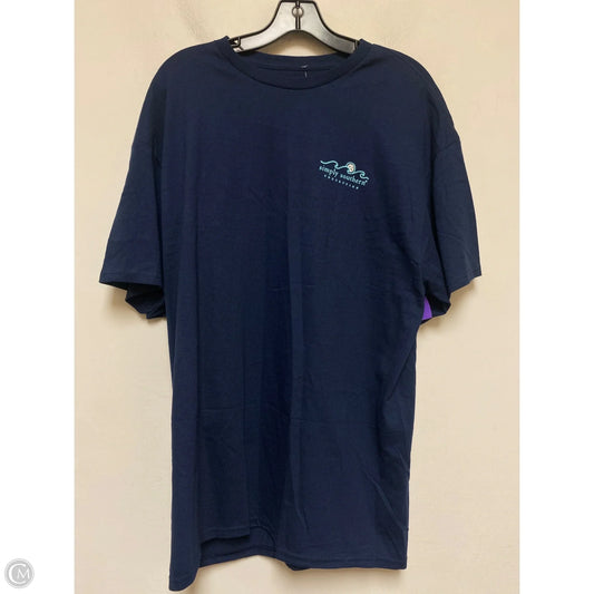 Top Short Sleeve Basic By Simply Southern In Navy, Size: Xl