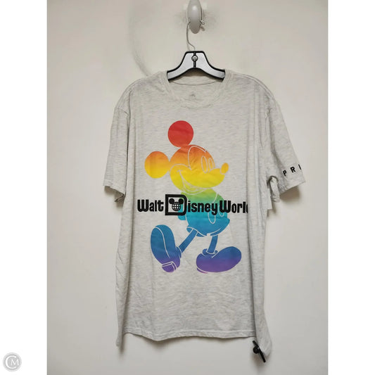 Top Short Sleeve Basic By Walt Disney In Rainbow Print, Size: L