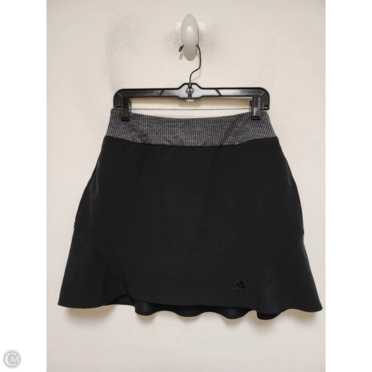 Athletic Skort By Adidas In Black & Grey, Size: S