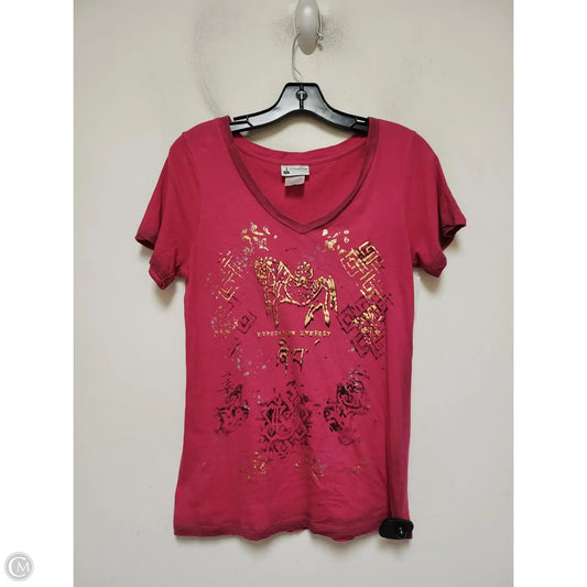 Top Short Sleeve By Walt Disney In Gold & Pink, Size: M