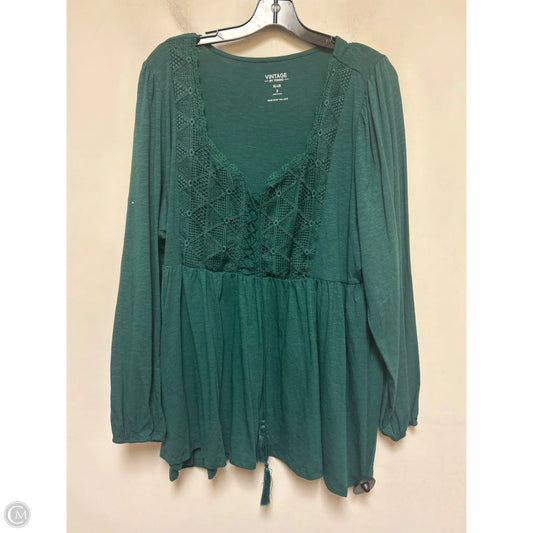 Top Long Sleeve By Torrid In Green, Size: 2x