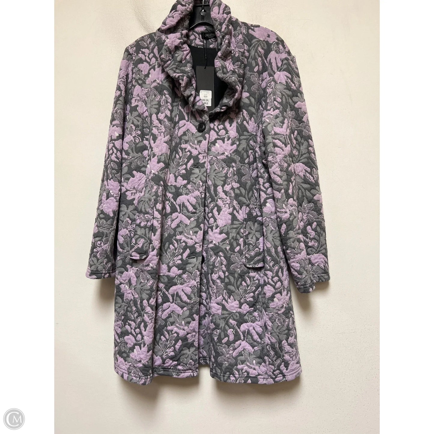 Jacket Other By Clothes Mentor In Grey & Purple, Size: 2x