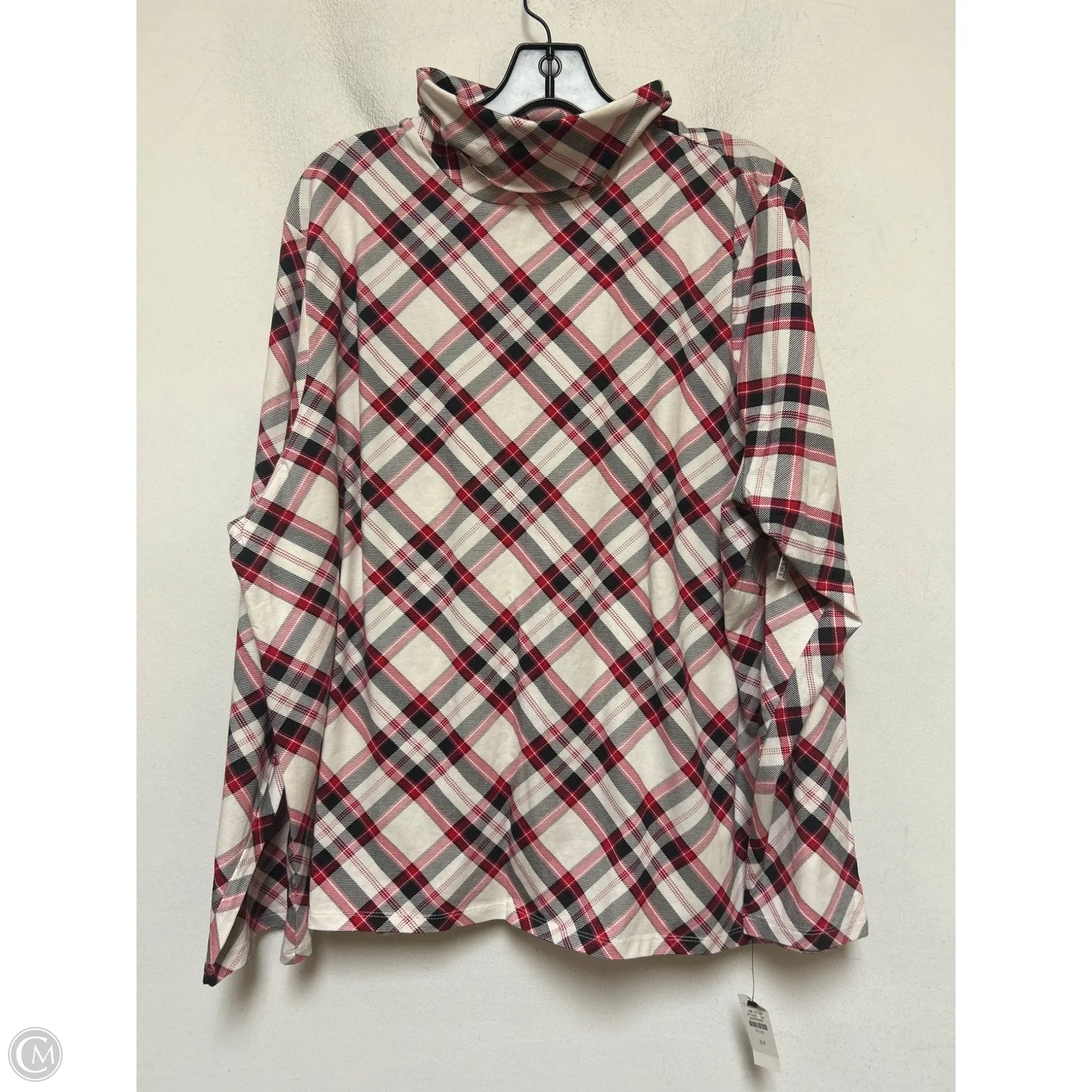 Top Long Sleeve By Talbots In Plaid Pattern, Size: 3x