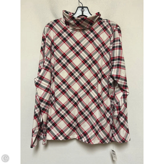 Top Long Sleeve By Talbots In Plaid Pattern, Size: 3x