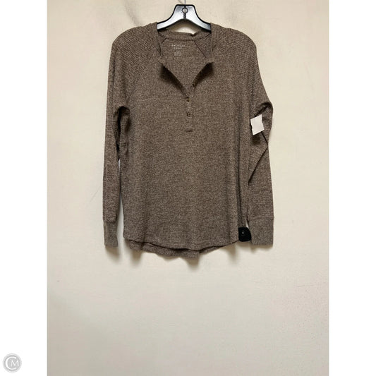 Top Long Sleeve By American Eagle In Brown, Size: S