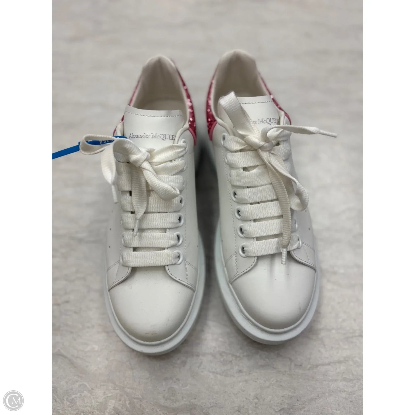 Shoes Luxury Designer By Alexander Mcqueen In Pink & White, Size: 7.5