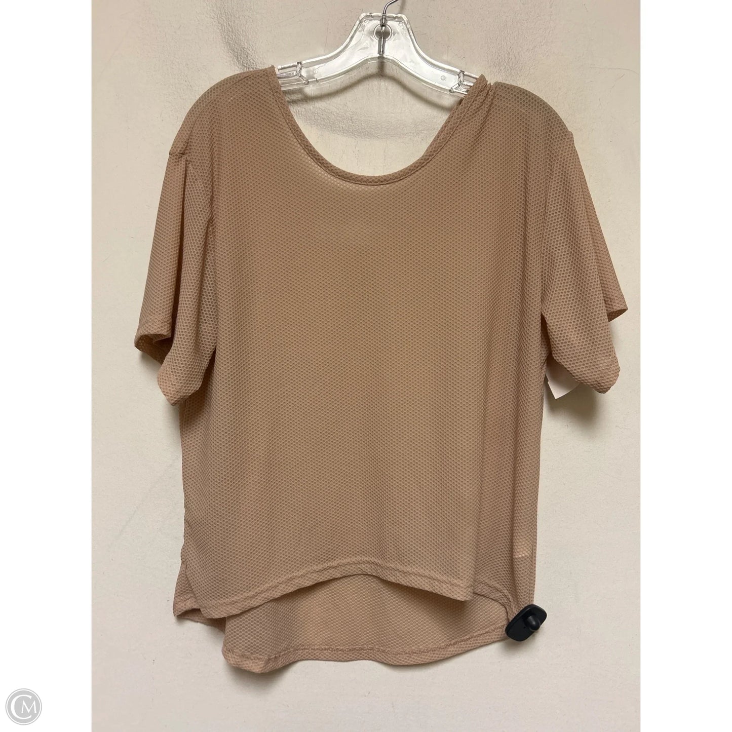 Athletic Top Short Sleeve By Zyia In Tan, Size: S