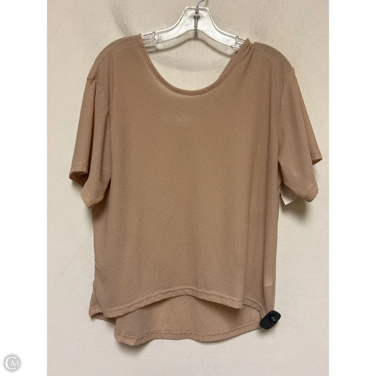 Athletic Top Short Sleeve By Zyia In Tan, Size: S