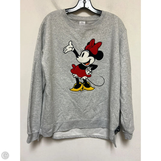 Sweatshirt Crewneck By Disney In Grey & Red, Size: Xl