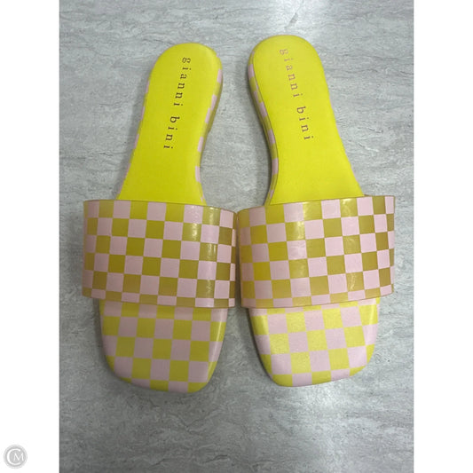 Sandals Flats By Gianni Bini In Pink & Yellow, Size: 7