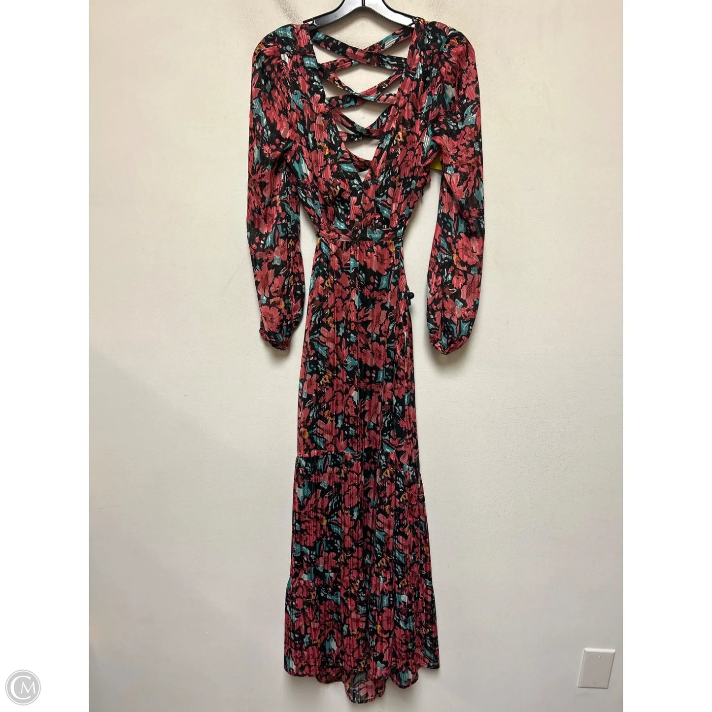 Dress Casual Maxi By Skies Are Blue In Black & Pink, Size: Xs