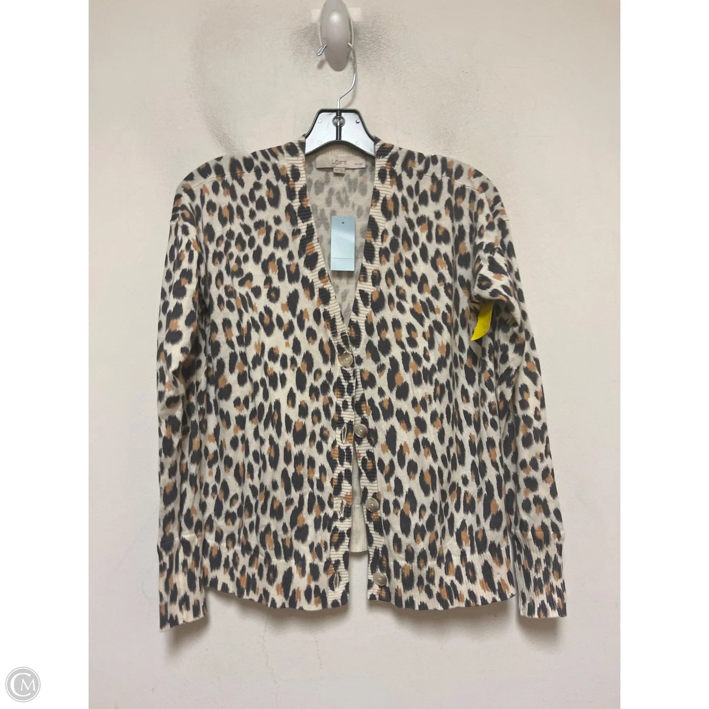 Cardigan By Loft In Animal Print, Size: Xs