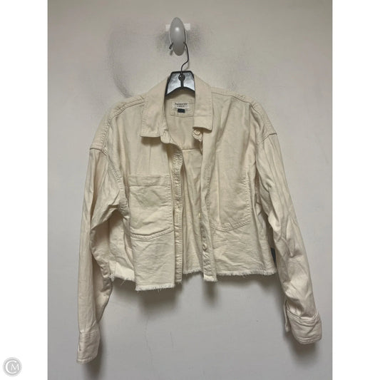 Jacket Denim By American Eagle In Cream Denim, Size: Xs