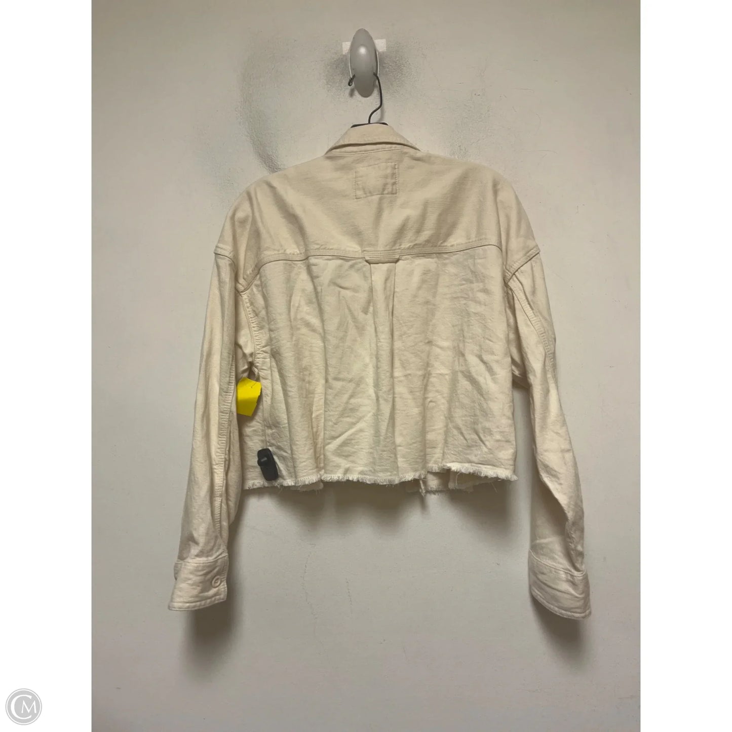 Jacket Denim By American Eagle In Cream Denim, Size: Xs